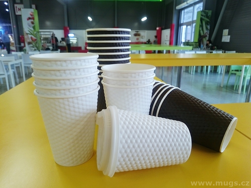 Paper coffee shop mugs